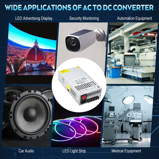 Alt view image 7 of 7 - Upgraded Output Port 24V 50A 1200W DC Switching Power Supply, Universal Transformers PSU AC110V/220V (SMPS), 24 Volt Power Supply for 3D Printer, CCTV, DC Motor(Without Power Cord)