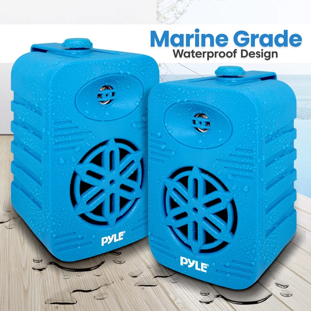 Alt view image 5 of 7 - Usa Indoor Outdoor Speakers Pair - 500 Watt Dual Waterproof 5.25 2-Way Full Range System w/ 1/2 High Compliance Polymer Tweeter - in-Home, Boat, Marine, Deck, Patio, Poolside (Blue) - PDWR55BL