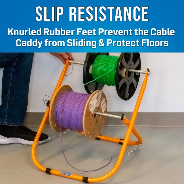 Alt view image 2 of 6 - CC-5442 Double Decker High Durability Steel Cable Caddy, Holds Up to Two 12" Diameter Cable Reels and 100 lb Capacity