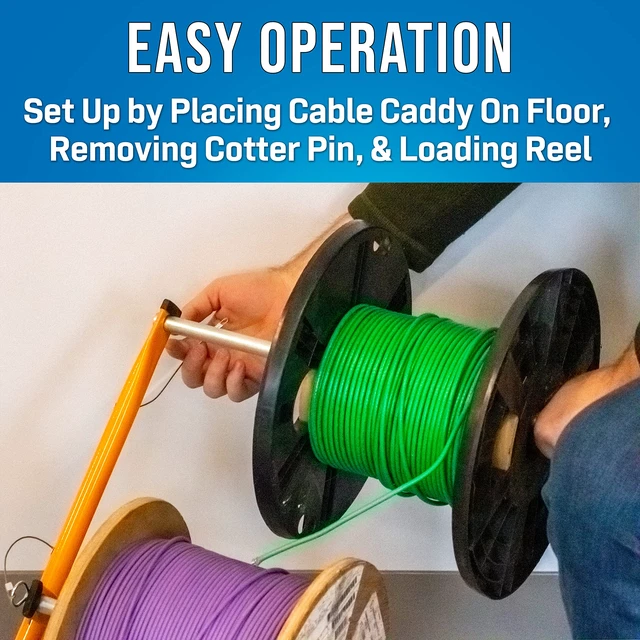 Alt view image 4 of 6 - CC-5442 Double Decker High Durability Steel Cable Caddy, Holds Up to Two 12" Diameter Cable Reels and 100 lb Capacity