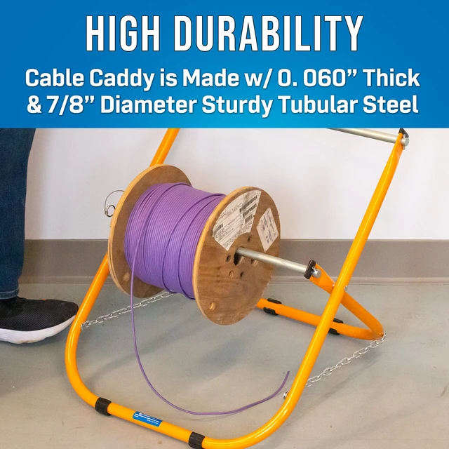 Alt view image 3 of 6 - CC-5442 Double Decker High Durability Steel Cable Caddy, Holds Up to Two 12" Diameter Cable Reels and 100 lb Capacity