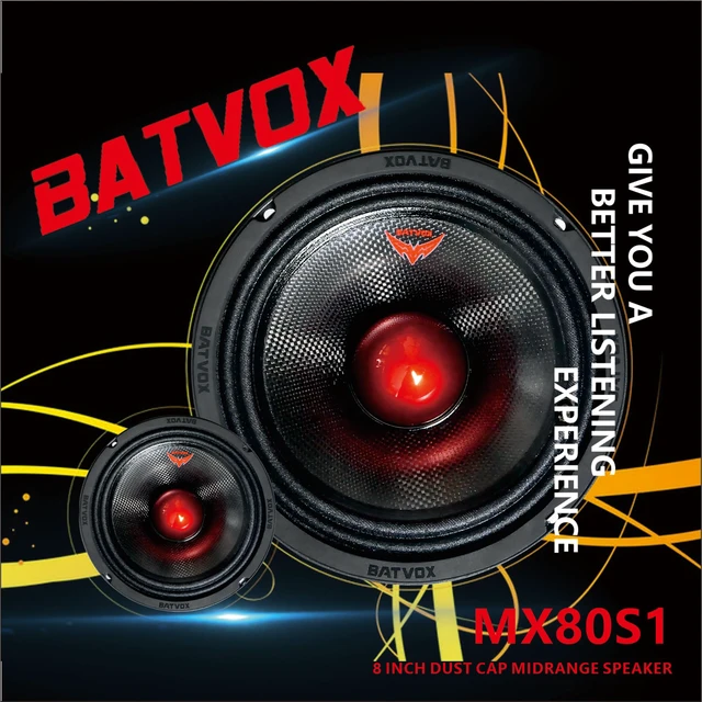 Alt view image 6 of 7 - MX80S1 Loudspeaker 8 Inch Midrange 600 Watts 4 Ohms Red Bullet, Premium Quality Audio Door Speakers for Car or Truck Stereo Sound System, Black (1 Speaker)