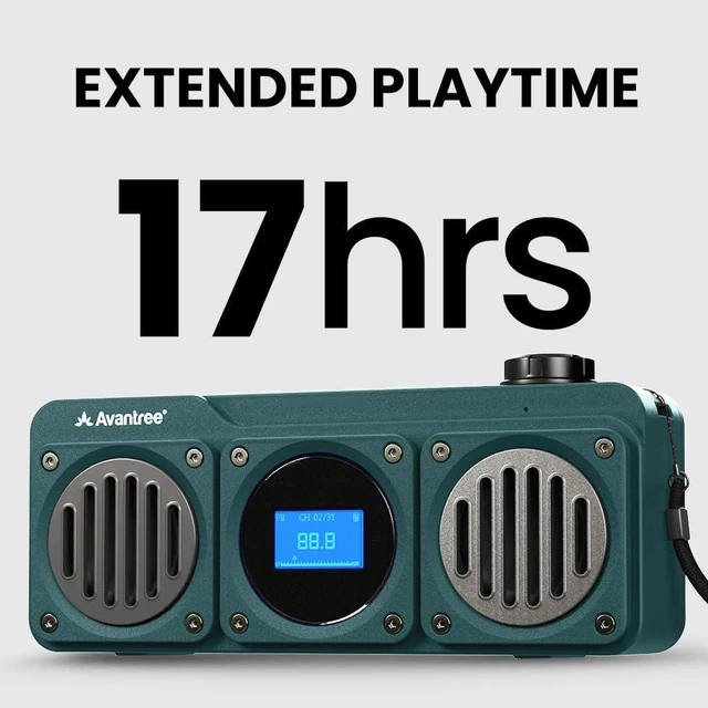 Alt view image 5 of 7 - BoomByte - Portable FM Radio & Bluetooth Speaker with Stereo Sound Long Rechargeable Playtime, Micro SD Card & USB Audio Input, MP3 Player, Metal Finish, Easy to Use, Blue