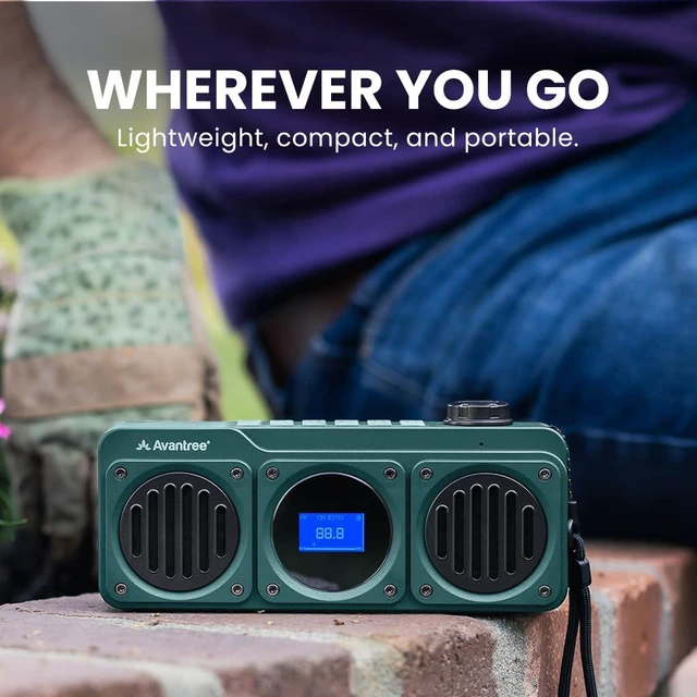 Alt view image 6 of 7 - BoomByte - Portable FM Radio & Bluetooth Speaker with Stereo Sound Long Rechargeable Playtime, Micro SD Card & USB Audio Input, MP3 Player, Metal Finish, Easy to Use, Blue
