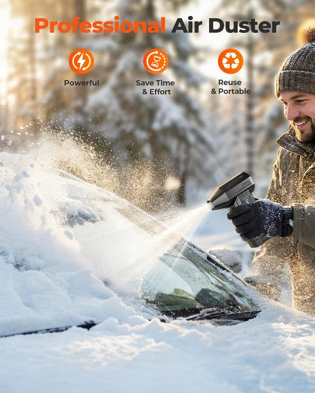 Alt view image 4 of 7 - Electric Air Duster, Compressed Air Duster, 470g Thrust | 300000RPM Brushless,10000mAh Rechargeable Battery, 4-Speed Adjustable, Cordless Air Blower for PC, Keyboard,Car&Outdoor
