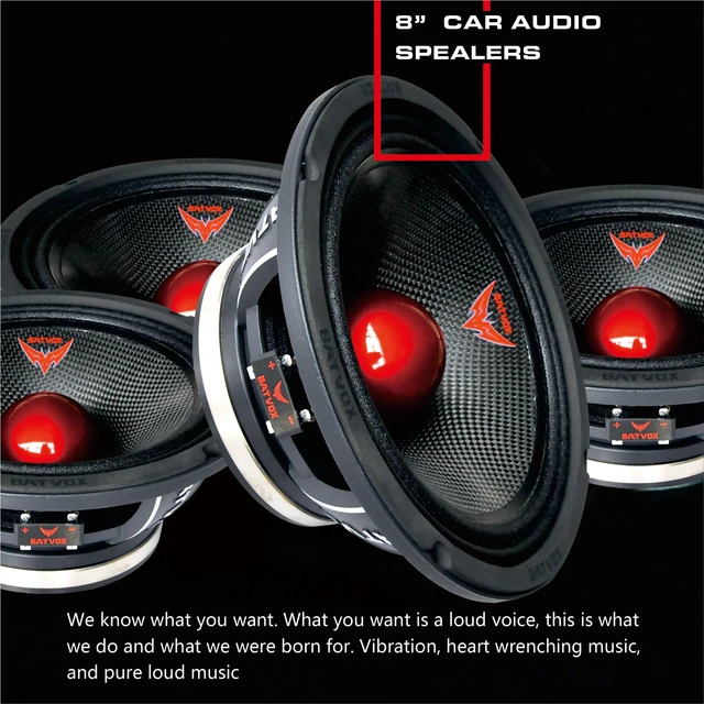 Alt view image 5 of 7 - MX80S1 Loudspeaker 8 Inch Midrange 600 Watts 4 Ohms Red Bullet, Premium Quality Audio Door Speakers for Car or Truck Stereo Sound System, Black (1 Speaker)