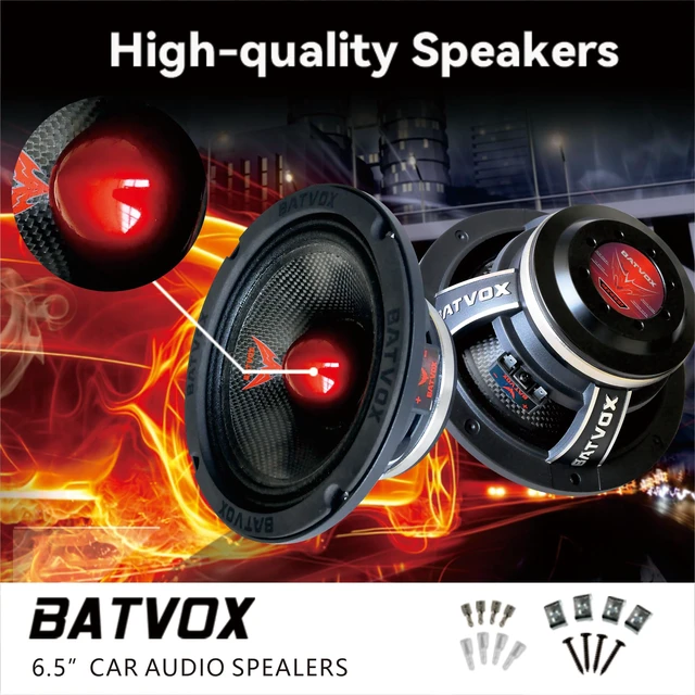 Alt view image 2 of 7 - MX65S1 Loudspeaker 6.5 Inch Midrange 600 Watts 4 Ohms Red Bullet, Premium Quality Audio Door Speakers for Car or Truck Stereo Sound System, Black (1 Speaker)