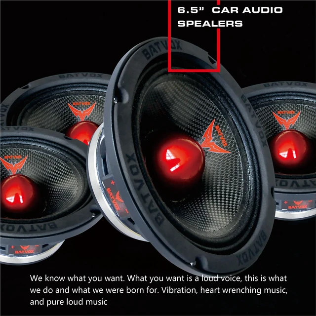 Alt view image 5 of 7 - MX65S1 Loudspeaker 6.5 Inch Midrange 600 Watts 4 Ohms Red Bullet, Premium Quality Audio Door Speakers for Car or Truck Stereo Sound System, Black (1 Speaker)