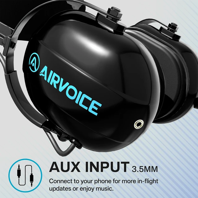 Alt view image 4 of 7 - Pilot Headset, PNR Aviation Headset for Flight School Student General Aviation Headset, SNR Hearing Protection, Hi-Fi Ultra-Lightweight Neodymium Speaker, Noise Canceling Microphone
