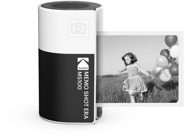 Main image of Memo Shot ERA Kids Instant Digital Camera and Photo Label Printer, White (Camera with 1 Roll One-Touch Label Cartridge)