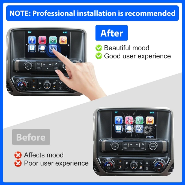 Alt view image 6 of 7 - 8" DJ080PA-01A LCD Touch Screen Replacement, Digitizer Screen Radio, Compatible withs Chevy, Suburban, Tahoe, Colorado, Silverado, GMC Yukon, Canyon, Sierra, Acadia.etc Mylink 8-inch Touchscreen