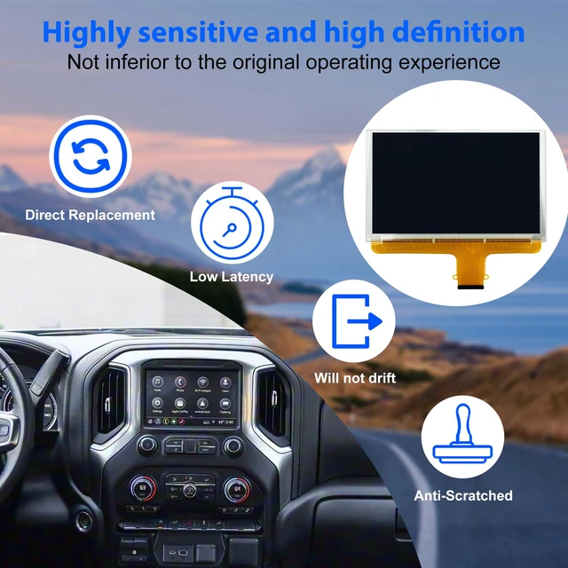 Alt view image 4 of 7 - 8" DJ080PA-01A LCD Touch Screen Replacement, Digitizer Screen Radio, Compatible withs Chevy, Suburban, Tahoe, Colorado, Silverado, GMC Yukon, Canyon, Sierra, Acadia.etc Mylink 8-inch Touchscreen