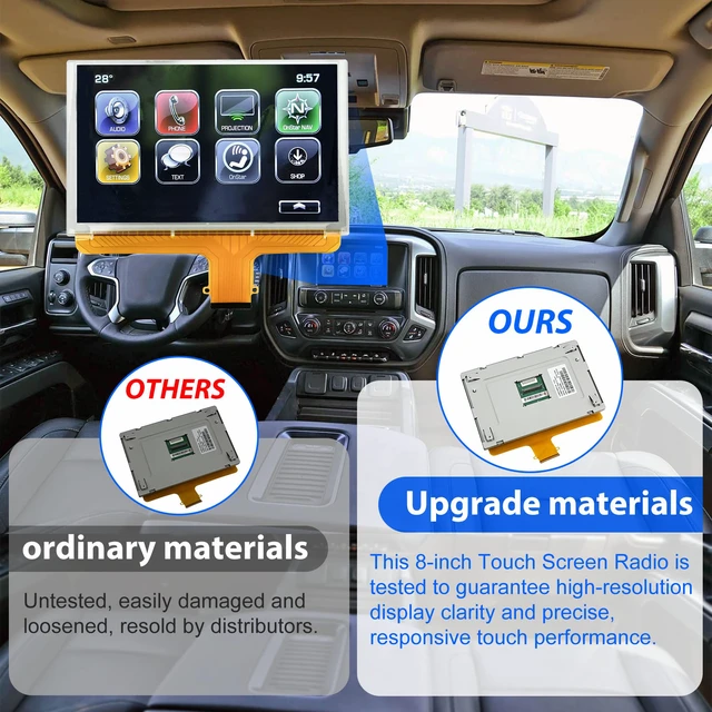 Alt view image 7 of 7 - 8" DJ080PA-01A LCD Touch Screen Replacement, Digitizer Screen Radio, Compatible withs Chevy, Suburban, Tahoe, Colorado, Silverado, GMC Yukon, Canyon, Sierra, Acadia.etc Mylink 8-inch Touchscreen