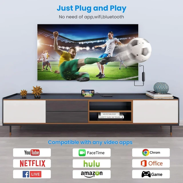 Alt view image 4 of 4 - Wireless HD Extender Plug & Play Portable Wireless Display Adapter for Mobile, Pad, Laptop to Monitor, Projector, TV (C)