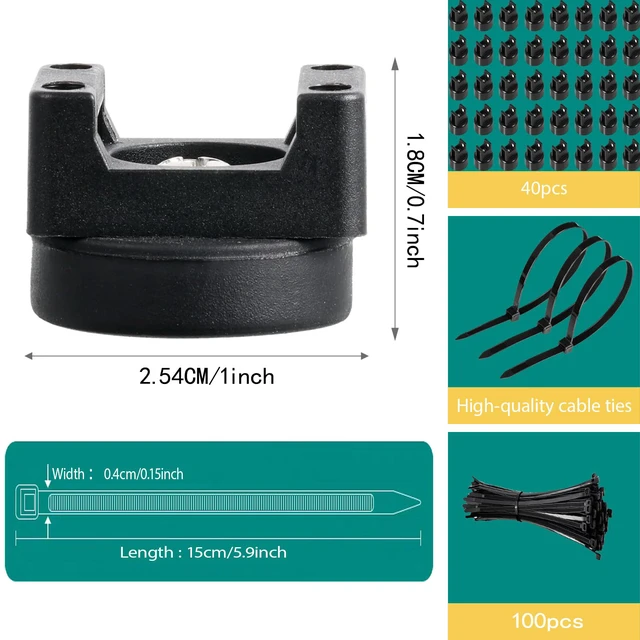 Alt view image 4 of 7 - 40 Pcs zbab1 Magnetic Zip Tie Mount Base, 35LBS Strong Magnetic Wire Holder & Cable Clips,Magnetic cable management for cars, offices, homes, and boats Diameter 25mm