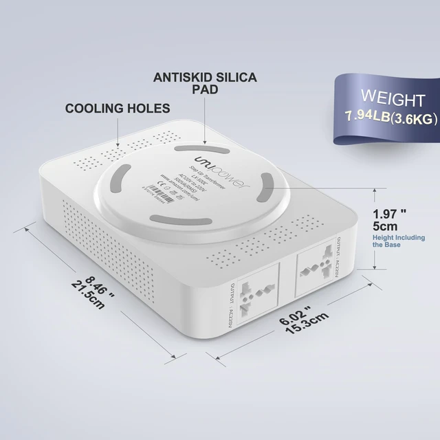 Alt view image 2 of 7 - 500W Step Up Voltage 120v to 220v Converter,Transformer Electric Transformer 120v to 240v,Electrical,Asia Use in US Canada Mexico,Heavy Duty,2 Output Socket,CE Certified,White