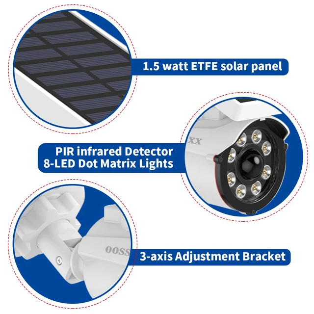 Alt view image 3 of 7 - Solar Powered Outdoor Wireless Simulated Cameras Fake Camera, 4Pack Wire Free Motion Sensor Brightest Floodlights Spot Lighting Spotlight Defiant Activated Detector