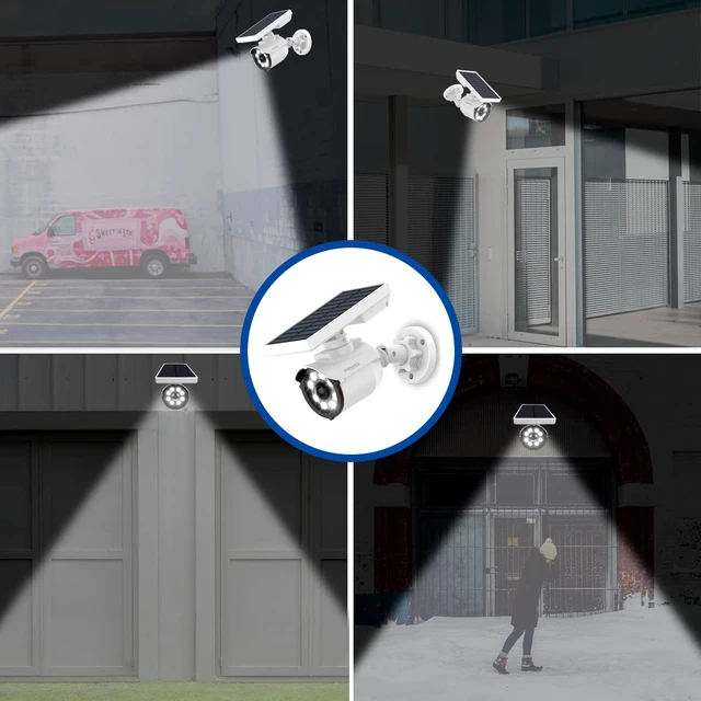 Alt view image 5 of 7 - Solar Powered Outdoor Wireless Simulated Cameras Fake Camera, 4Pack Wire Free Motion Sensor Brightest Floodlights Spot Lighting Spotlight Defiant Activated Detector