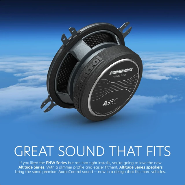 Alt view image 4 of 5 - Altitude Series 3.5 Component Car Speakers Pair, 50W, 4 Ohm Midrange audio system, low-profile shallow mount design for dashboard or door panels, easy install for cars, trucks & SUVs