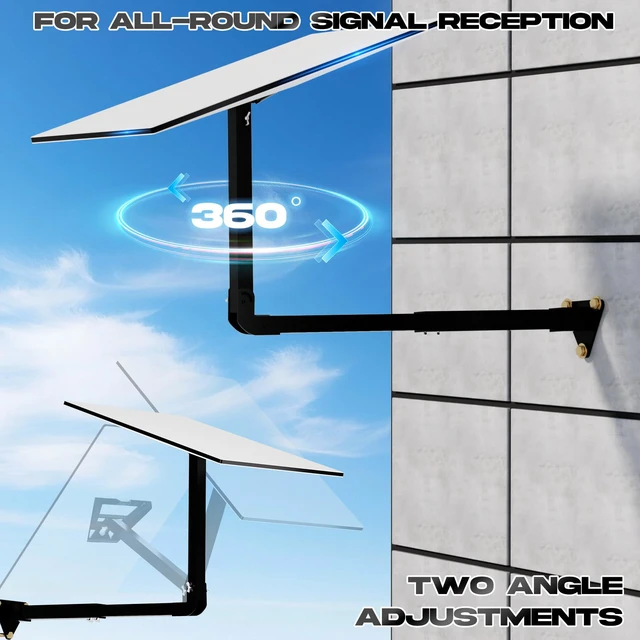 Alt view image 3 of 7 - 26-Inch Adjustable Starlink Wall Mount Kit for Standard 4/4X (Gen 3) Designed for Long Eaves; Aluminum Alloy Mount with Aluminum Adapter Included; Compatible with Starlink Standard V3/V4 Dish