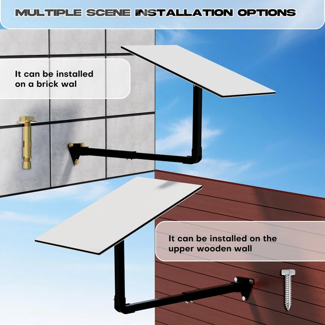 Alt view image 5 of 7 - 26-Inch Adjustable Starlink Wall Mount Kit for Standard 4/4X (Gen 3) Designed for Long Eaves; Aluminum Alloy Mount with Aluminum Adapter Included; Compatible with Starlink Standard V3/V4 Dish
