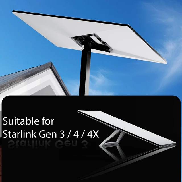 Alt view image 7 of 7 - 26-Inch Adjustable Starlink Wall Mount Kit for Standard 4/4X (Gen 3) Designed for Long Eaves; Aluminum Alloy Mount with Aluminum Adapter Included; Compatible with Starlink Standard V3/V4 Dish