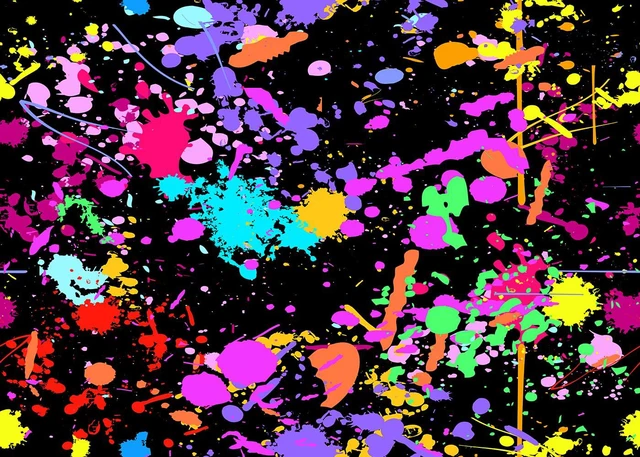 Main image of 15x8Ft Neno Glow in The Dark Birthday Backdrops Colorful Graffiti Splash Paint Party Background Slime Happy Birthday Black Light Sleppover Party Decorations Birthday Banner