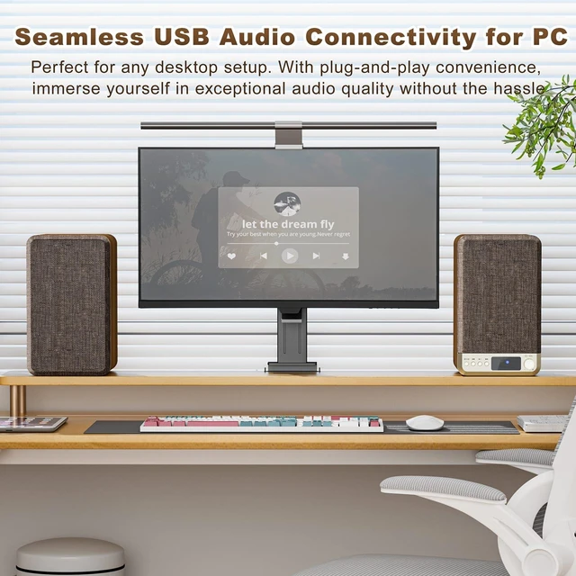 Alt view image 4 of 7 - Powered Bookshelf Speakers for Turntable Vinyl Record Player 30W*2, 3.5 Inch Woofer, AUX/RCA/BT Wired & Wireless Input, Compact Desktop HiFi Stereo Sound Active Speakers for Computer PC