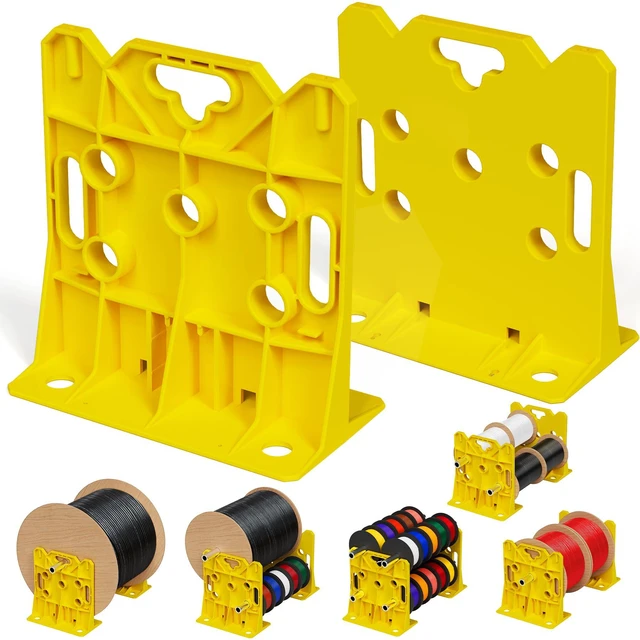 Main image of Wire Spool Rack Electrical Wire Dispenser, Cable Reel Caddy-1 Pair Fits up to 34" Reels, 330 LBS Load Capacity, Multi-purpose, Free-Standing, Portable, Weather-Resistant