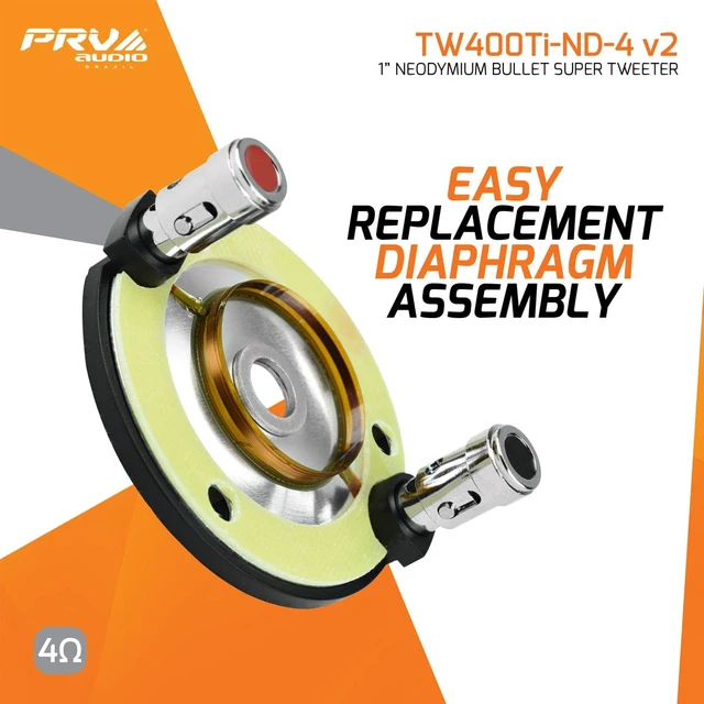 Alt view image 6 of 6 - 2X TW400Ti-Nd-4 v2 Bullet Super Tweeter 1" Exit Neodymium 120 Watts Max Power 4 Ohm 1 Inch Voice Coil - New Version More Compact and Improved Design for Pro Audio (2 Tweeters)