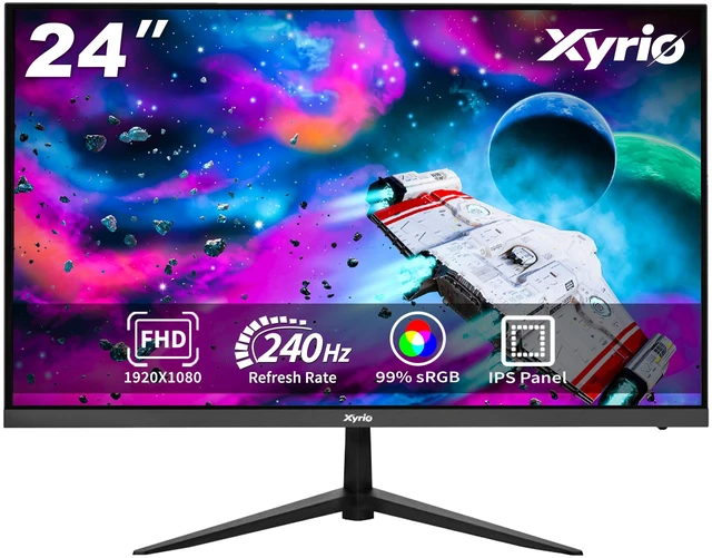 Main image of Gaming Monitor, 23.8'' Gaming Monitor FHD(1920x1080) 240Hz, Computer Gaming Monitors w/AMD FreeSync 1ms Display, Gaming Monitors w/ 100% sRGB, Build-in Speakers, VESA, Eye Care Anti-Glare Black