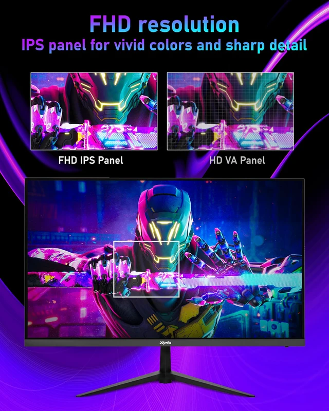 Alt view image 4 of 7 - Gaming Monitor, 23.8'' Gaming Monitor FHD(1920x1080) 240Hz, Computer Gaming Monitors w/AMD FreeSync 1ms Display, Gaming Monitors w/ 100% sRGB, Build-in Speakers, VESA, Eye Care Anti-Glare Black