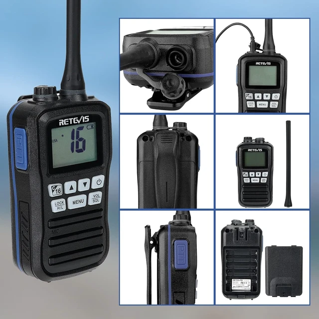 Alt view image 5 of 7 - RM01 3W Marine Radio VHF IP67 Floating, Portable for Kayak (1 Pack) NOAA Weather Alert, 88 US/CA/International Channels, Vibration Drainage, Dual Color Screen, Tri-Watch, 5 AAA Batteries
