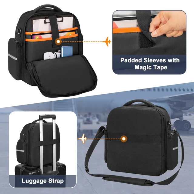 Alt view image 4 of 7 - Pilot Headset Bag, Aviation Headset Pilot Bag for Secure Storage Flight Bag for Aviation Headset, Padded Sleeve for Kneeboard, iPad and More, Three Ways to Carry, Patch Area, Bag Only