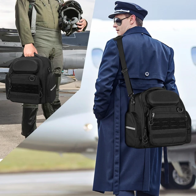 Alt view image 7 of 7 - Pilot Headset Bag, Aviation Headset Pilot Bag for Secure Storage Flight Bag for Aviation Headset, Padded Sleeve for Kneeboard, iPad and More, Three Ways to Carry, Patch Area, Bag Only