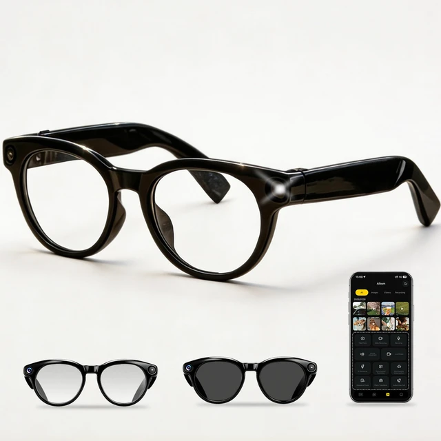 Main image of AI Smart Glasses with Camera, 4K Photos & 1080P Video,Real-Time Translation, Bluetooth 5.3, Assistant Conversation, Suitable for Vlogging,Cycling, Hiking Travel, Business