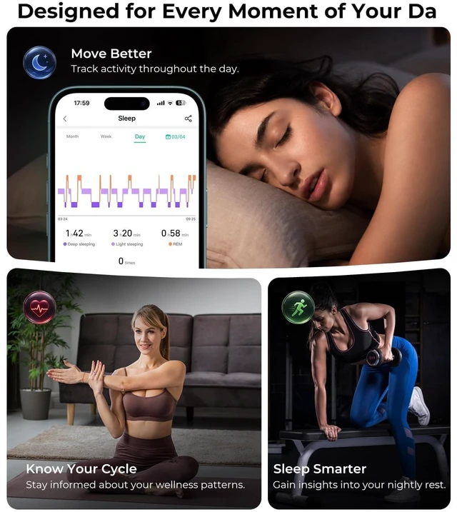 Alt view image 5 of 7 - 6 Gen Diamond Smart Ring and Wireless Charging Case Industry Rank 1-0 Measurement Error 2026 Smart Ring for Women - Advanced Health Tracker for Wellness and Activity Tracking, Purple 8#