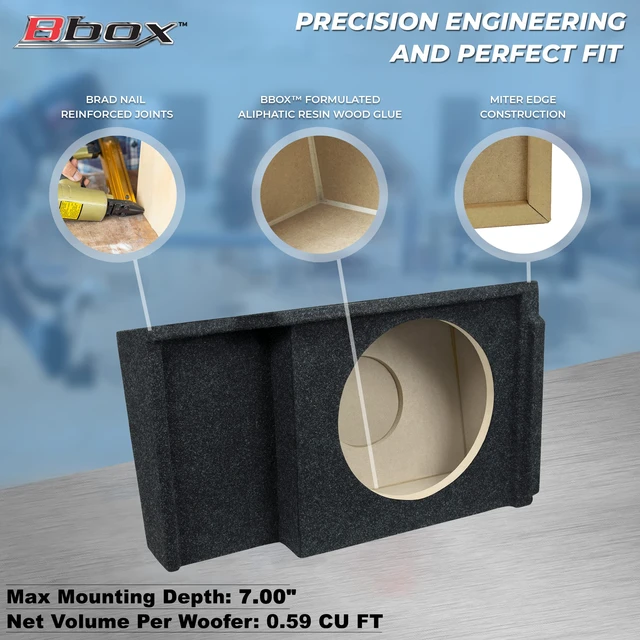 Alt view image 4 of 6 - Bbox Single 12 Inch Sealed Subwoofer Enclosure - Car Subwoofer Boxes & Enclosures - Subwoofer Box Improves Audio Quality, Sound & Bass - Fits 99-07 Chevy/GMC Silverado/Sierra Extended Cab (Charcoal)