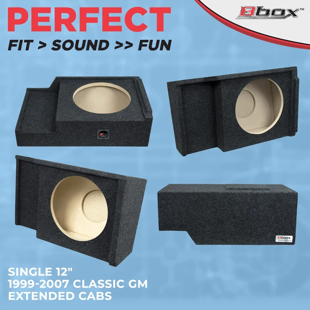 Alt view image 6 of 6 - Bbox Single 12 Inch Sealed Subwoofer Enclosure - Car Subwoofer Boxes & Enclosures - Subwoofer Box Improves Audio Quality, Sound & Bass - Fits 99-07 Chevy/GMC Silverado/Sierra Extended Cab (Charcoal)