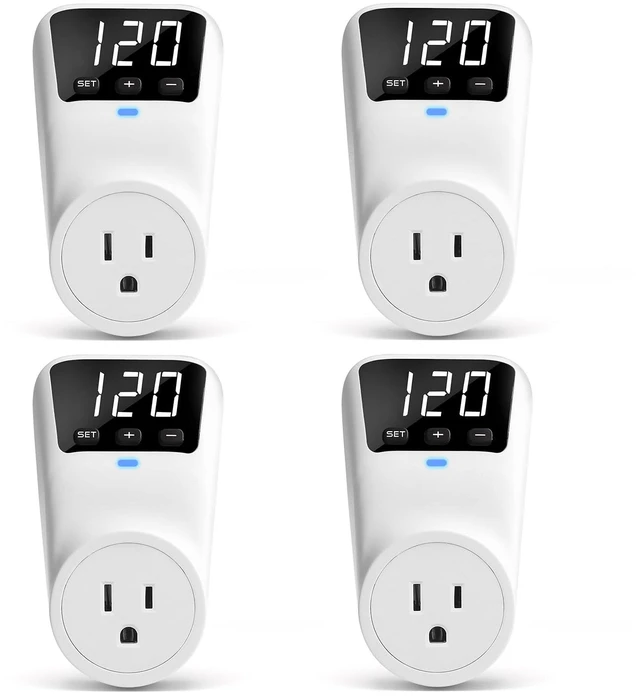 Main image of Surge Protector, 1800W Wall Surge Protector for Refrigerator, TV, PC, Home Appliance, Voltage Regulator with LED Display Screen, Adjustable Voltage Protector, 15A, 120V, 4 Pack