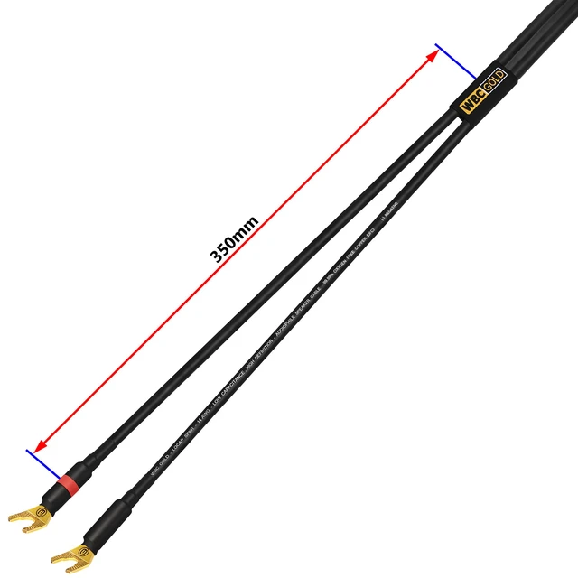 Alt view image 5 of 6 - 50 Foot WBC-GOLD-LOCAP-SPKR-14 AWG - Low-Capacitance - Low-Inductance - High Purity OFC - Audiophile HiFi Speaker Cable Pair with Eminence Gold Spade Plugs