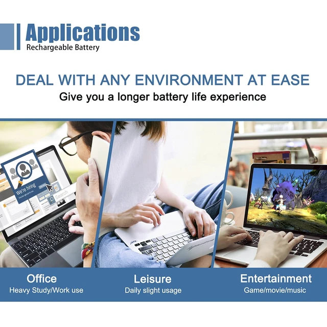 Alt view image 7 of 7 - CJ2K1 Laptop Battery, 11.1V 65Wh 5700mAh Compatible with Dell Latitude 5414 5404 7414 7404 Rugged Extreme Series DKNKD X8VWF 4XKN5 09FN4 XN4KN XRJDF YGV51 453-BBBE 5XT3V 05XT3V VCWGN 0VCHGN