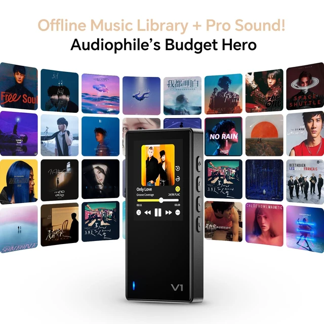 Alt view image 2 of 7 - Variations V1 Portable HiFi Music Player,Digital Audio Player with Two Way Bluetooth 5.1. 4.4mm&3.5mm Headphone Ports +Black Back Clip