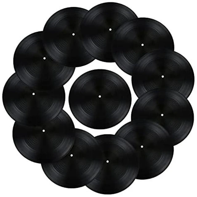 Main image of 50 Pcs 12Inch Blank Records Vintage Fake Records Decorations Discs Hip Hop Rock 70s 80s 90s Retro Decor for Home Studio Room Wall Aesthetic