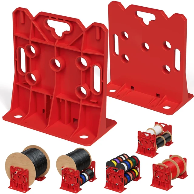 Main image of Wire Spool Rack Electrical Wire Dispenser, Cable Reel Caddy-1 Pair Fits up to 34" Reels, 330 LBS Load Capacity, Multi-purpose, Free-Standing, Portable, Weather-Resistant