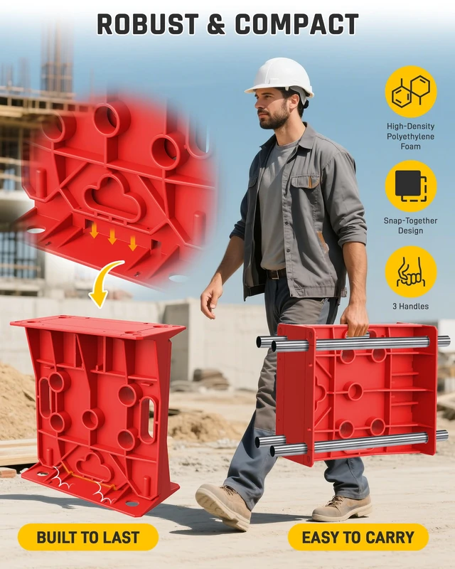 Alt view image 4 of 7 - Wire Spool Rack Electrical Wire Dispenser, Cable Reel Caddy-1 Pair Fits up to 34" Reels, 330 LBS Load Capacity, Multi-purpose, Free-Standing, Portable, Weather-Resistant