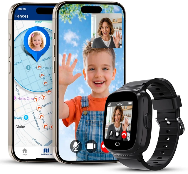Main image of Kids Watch with GPS Tracker, Two-Way Calling, Real-Time Tracking & SOS Alerts - Smart Watch for Kids Call and Text with Geo-Fencing, School Mode, Water-Resistant, Long Battery Life & Parental Controls