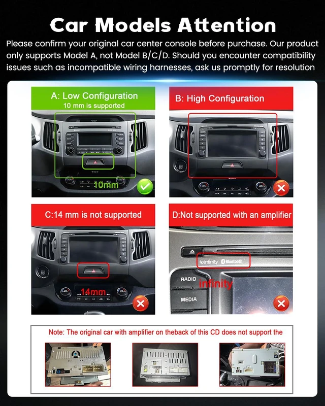 Alt view image 2 of 7 - Android Car Stereo for Kia Sportage 2010-2016 Wireless CarPlay Android Auto 9 Inch HD Touchscreen with 2+64G storage, Sportage Radio with 5Ghz WiFi GPS Bluetooth FM/RDS EQ SWC 26UI Backup Camera MIC