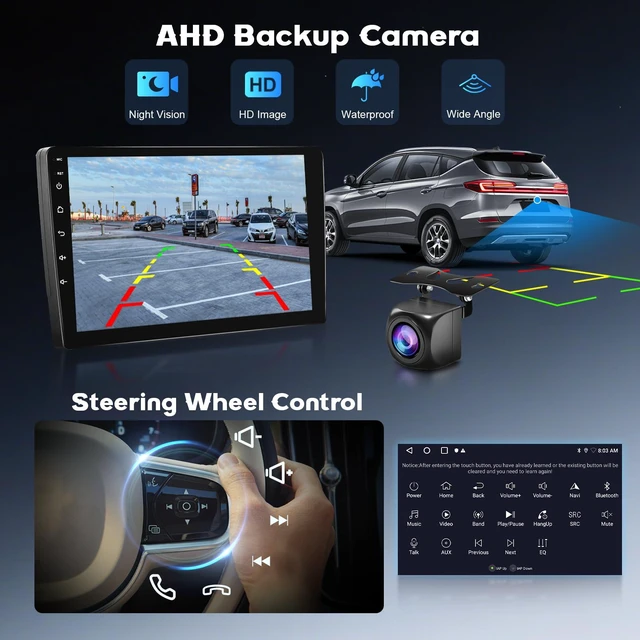 Alt view image 6 of 7 - Android Car Stereo for Kia Sportage 2010-2016 Wireless CarPlay Android Auto 9 Inch HD Touchscreen with 2+64G storage, Sportage Radio with 5Ghz WiFi GPS Bluetooth FM/RDS EQ SWC 26UI Backup Camera MIC