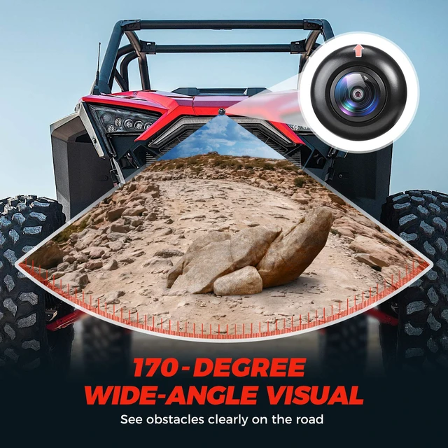 Alt view image 2 of 7 - PRO XP Front Camera Kit, 720P HD Wide 170-Degree Visual Angle for 7 inch Ride Command Accessories Compatible with Polaris RZR PRO XP XP 4 Turbo 1000 900 PRO R (IP67 Waterproof)